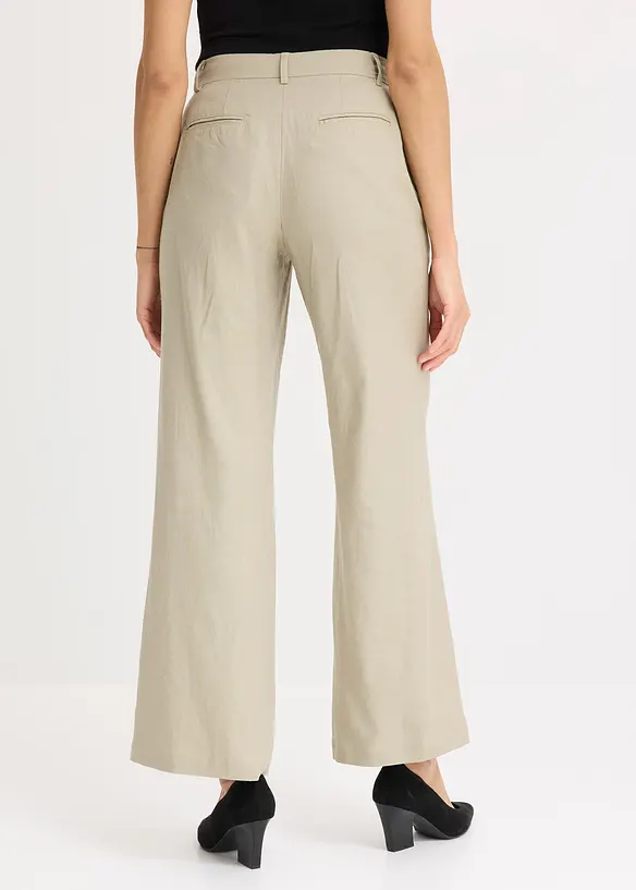 Pantalon palazzo en lin mélangé, bonprix