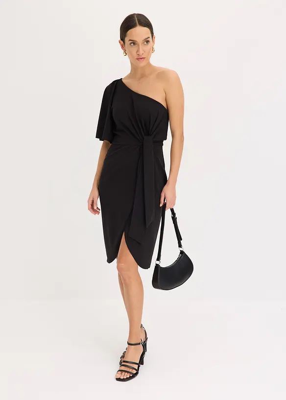 Robe une épaule avec fronces, bonprix