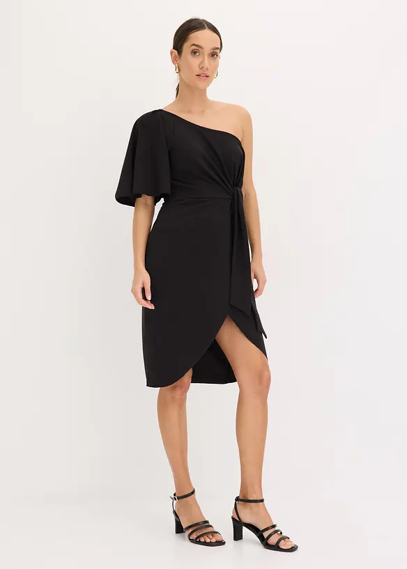 Robe une épaule avec fronces, bonprix