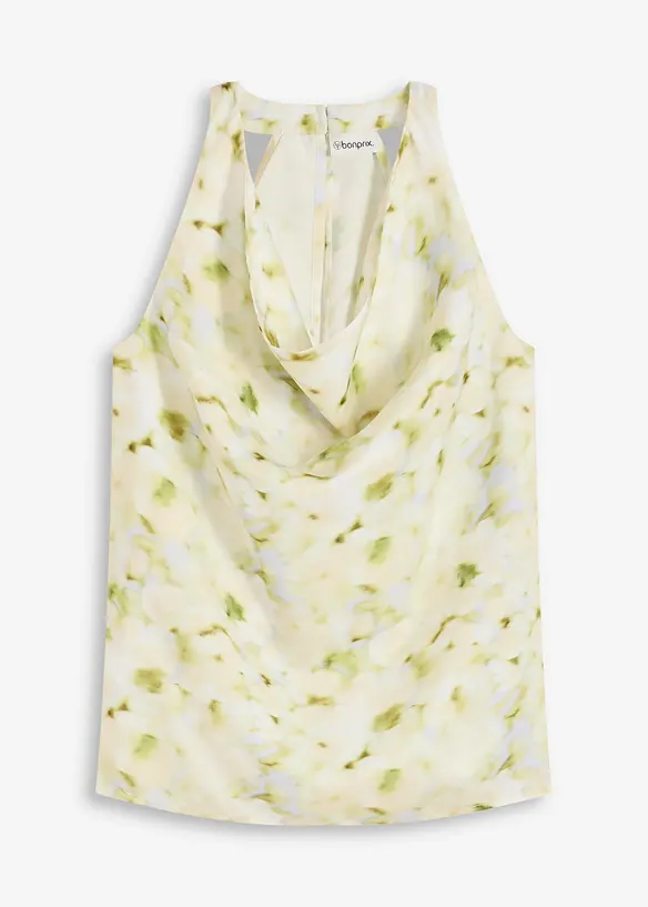 Blouse satinée sans manches, bonprix