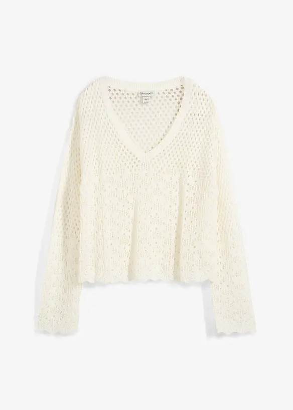 Pull léger en maille ajourée, bonprix