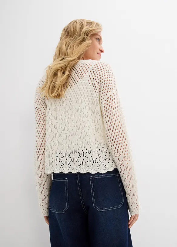 Pull léger en maille ajourée, bonprix