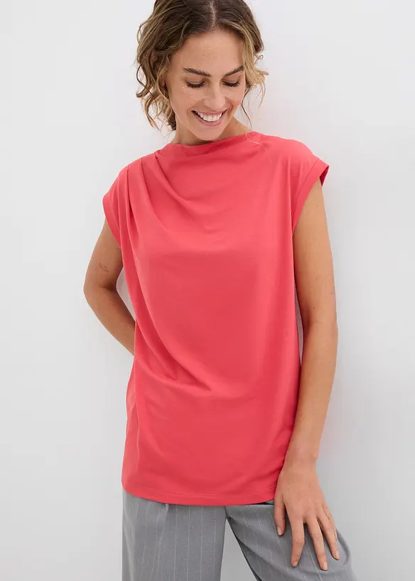 T-shirt col bénitier contenant de la viscose, bonprix
