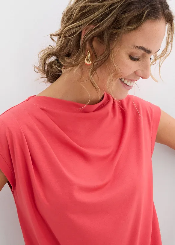 T-shirt col bénitier contenant de la viscose, bonprix