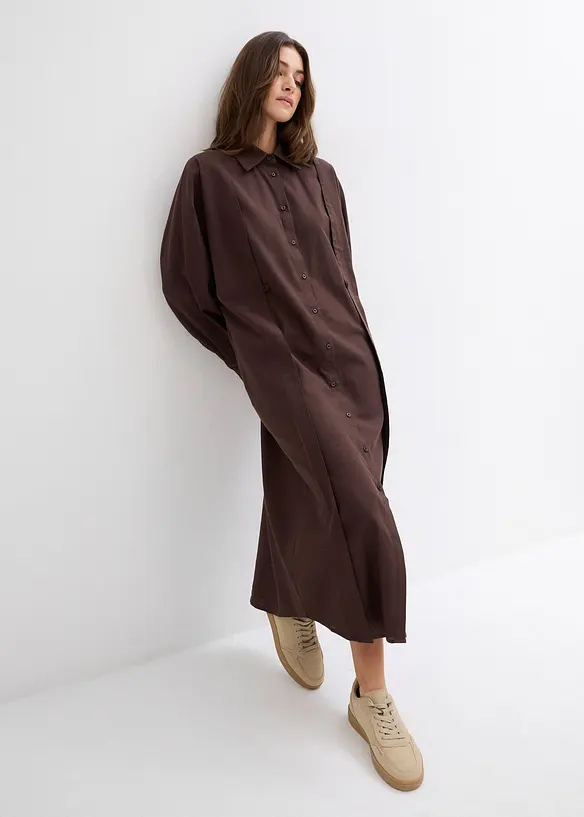 Robe-chemise oversize en viscose mélangée, bonprix