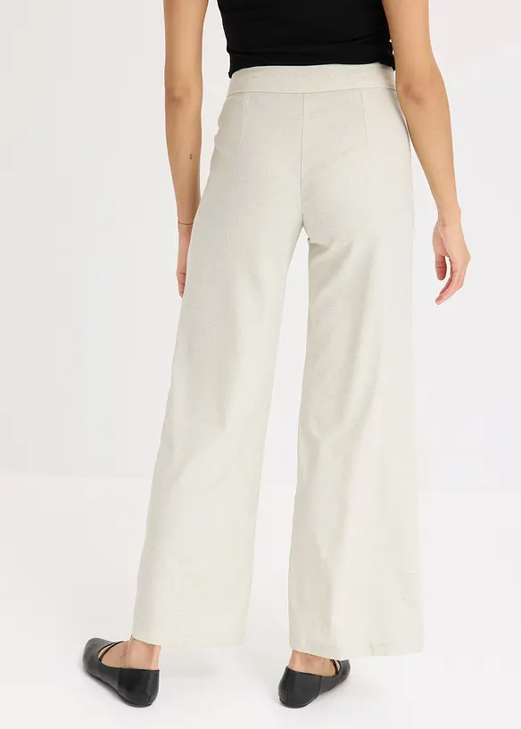 Pantalon large en lin mélangé, bonprix