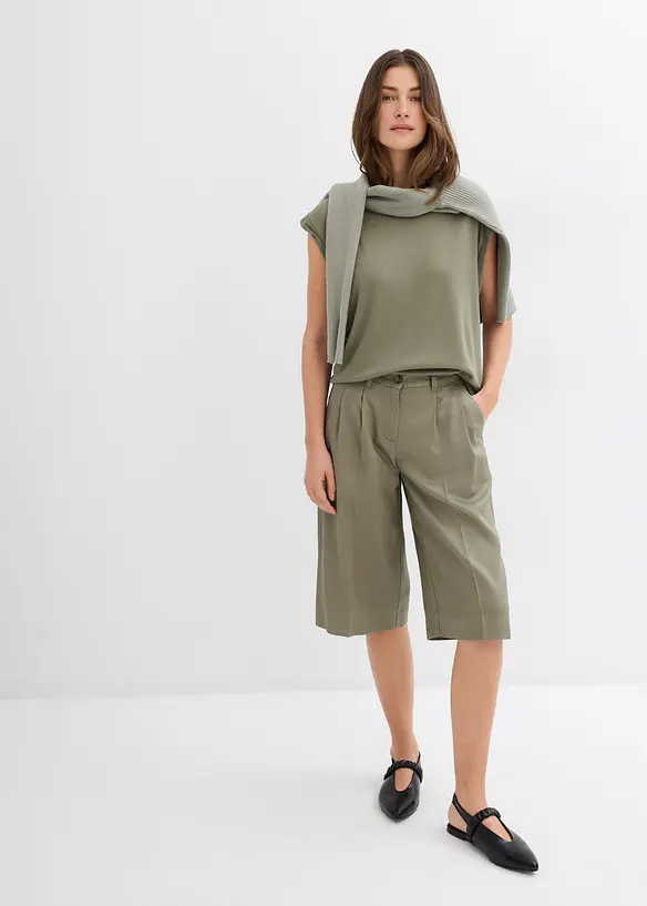 Top à épaulettes en viscose mélangée, bonprix