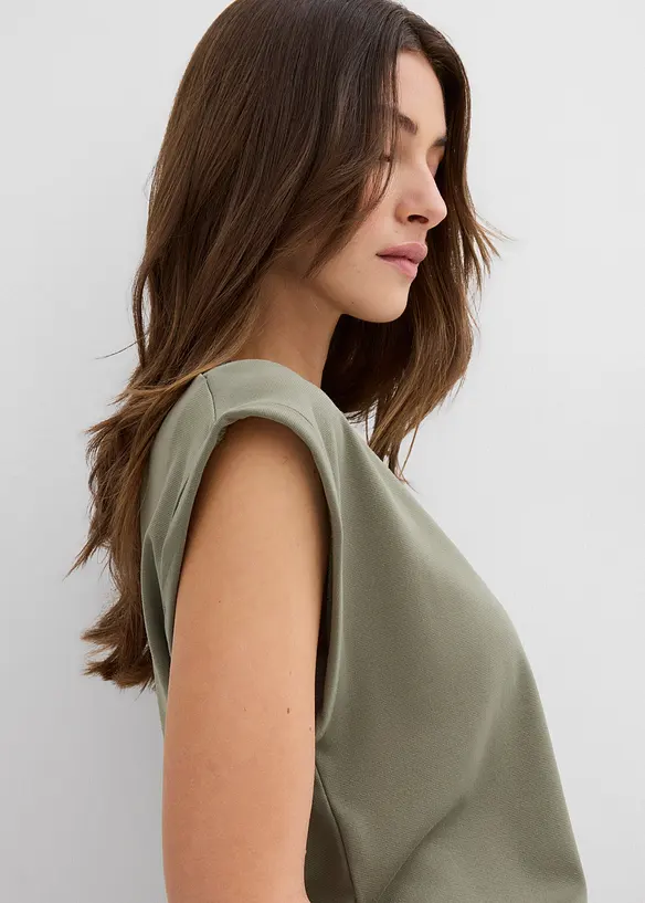 Top à épaulettes en viscose mélangée, bonprix