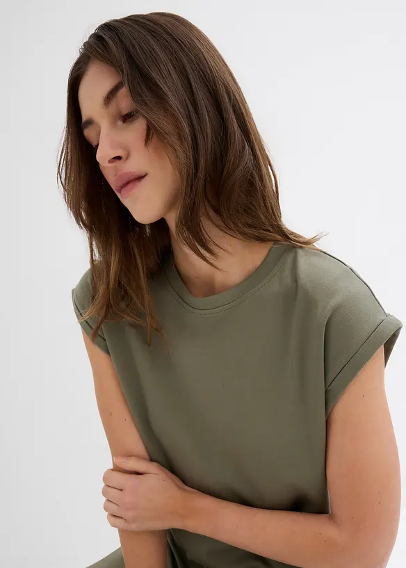 Top à épaulettes en viscose mélangée, bonprix