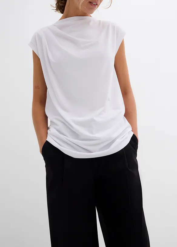 T-shirt col bénitier contenant de la viscose, bonprix