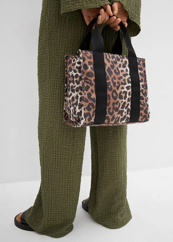 Pantalon large taille élastiquée en crêpe, bonprix