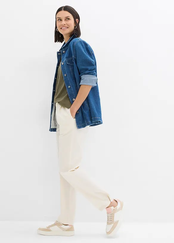 Pantalon carotte en coton extensible, bonprix