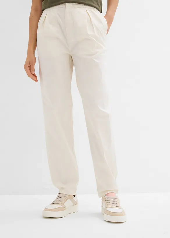 Pantalon carotte en coton extensible, bonprix