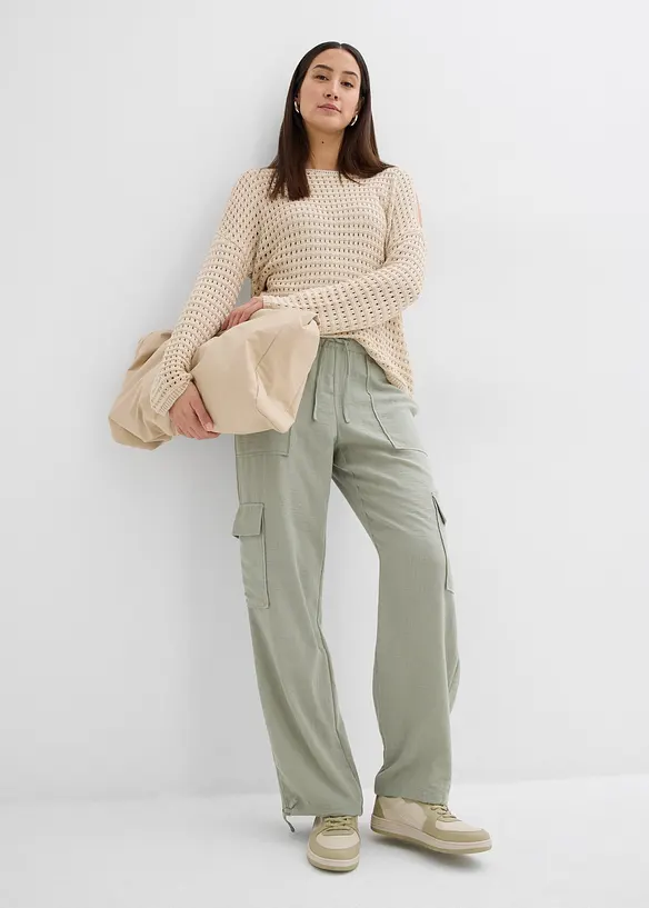 Pantalon fluide à poches cargo, bonprix