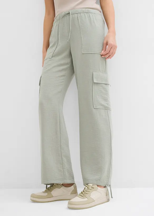 Pantalon fluide à poches cargo, bonprix