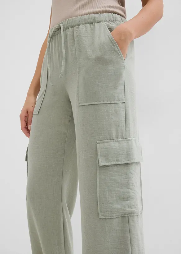 Pantalon fluide à poches cargo, bonprix