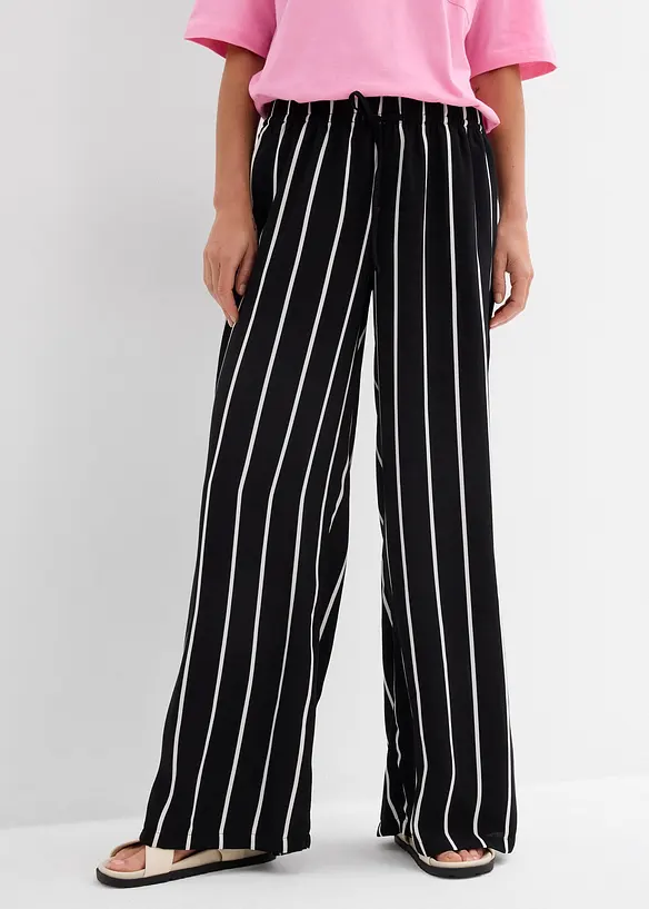 Pantalon large en crêpe léger, bonprix