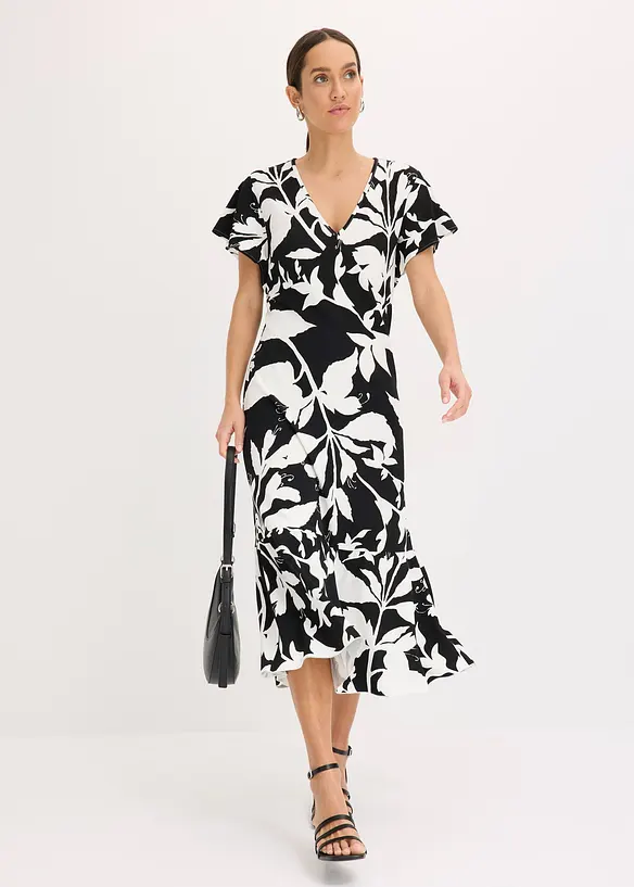 Robe midi à manches papillon, bonprix