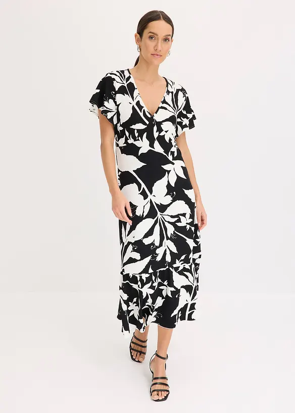 Robe midi à manches papillon, bonprix