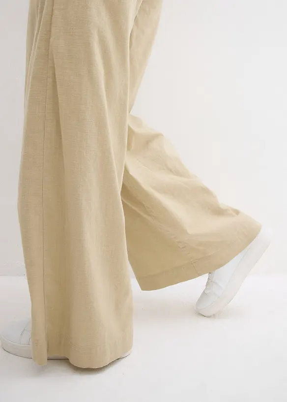 Pantalon palazzo 100% coton, bonprix