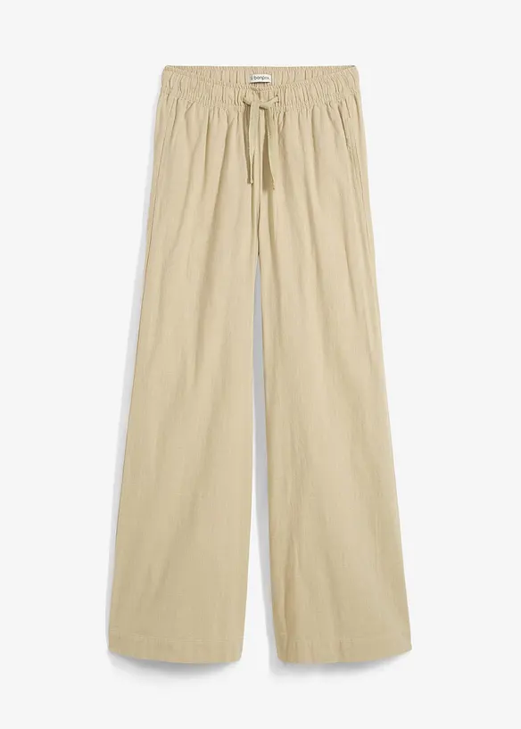 Pantalon palazzo 100% coton, bonprix