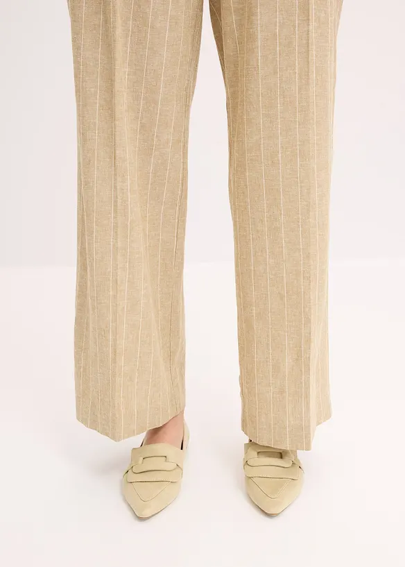 Bundfaltenhose mit Leinenanteil, bonprix