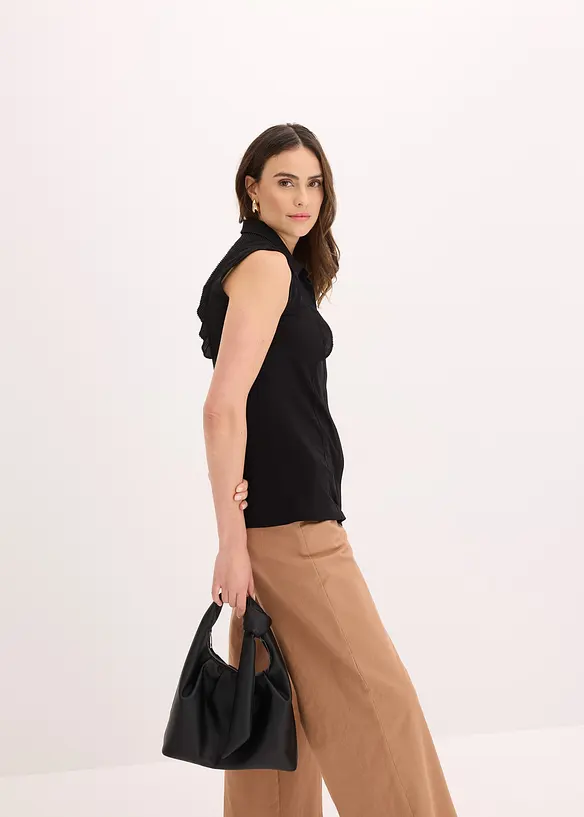 Blouse volantée en jersey, bonprix