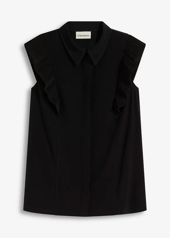 Blouse volantée en jersey, bonprix