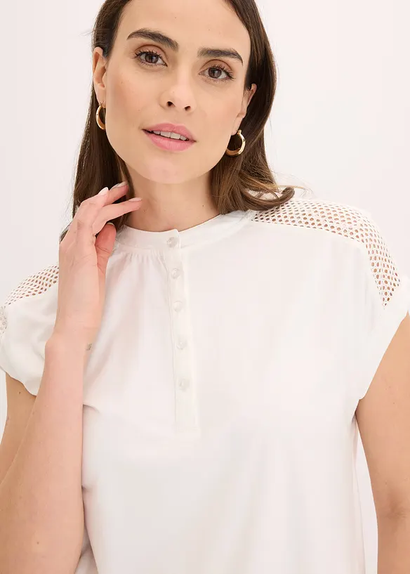 T-shirt à empiècement dentelle, bonprix