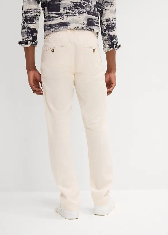 Regular Fit Chinohose aus luftigem Leinen-Mix, Straight, bonprix