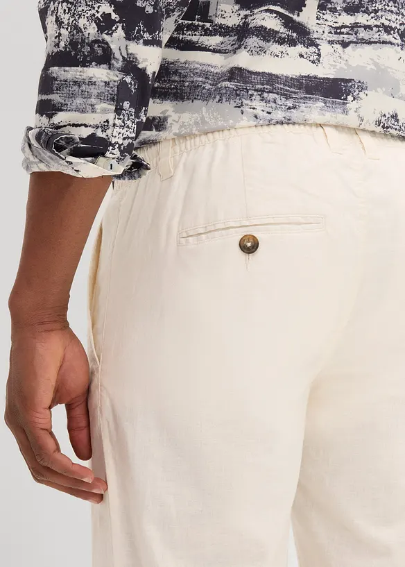 Regular Fit Chinohose aus luftigem Leinen-Mix, Straight, bonprix