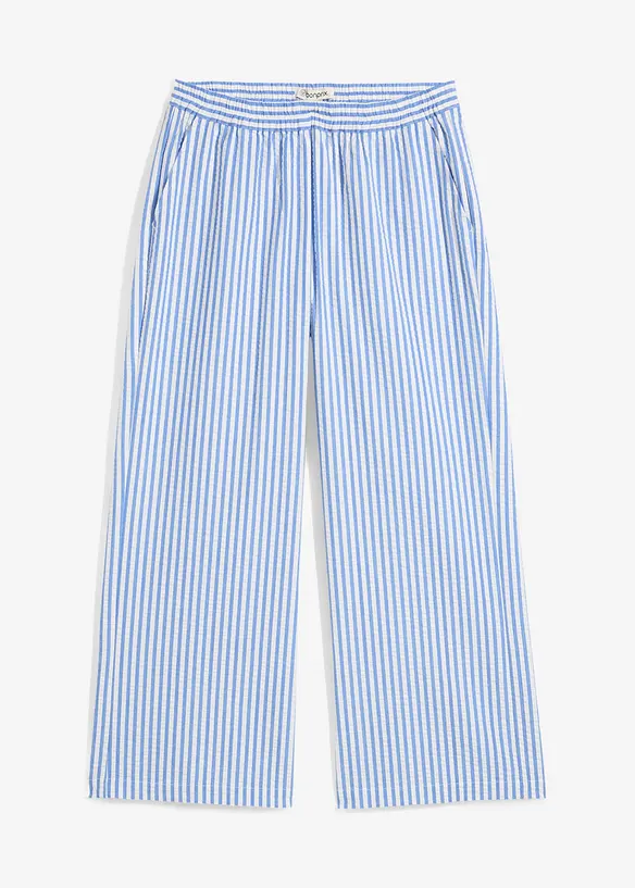 Palazzo-Hose aus Seersucker, 7/8 Länge, bonprix
