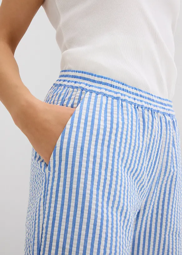 Palazzo-Hose aus Seersucker, 7/8 Länge, bonprix