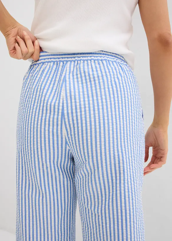 Palazzo-Hose aus Seersucker, 7/8 Länge, bonprix