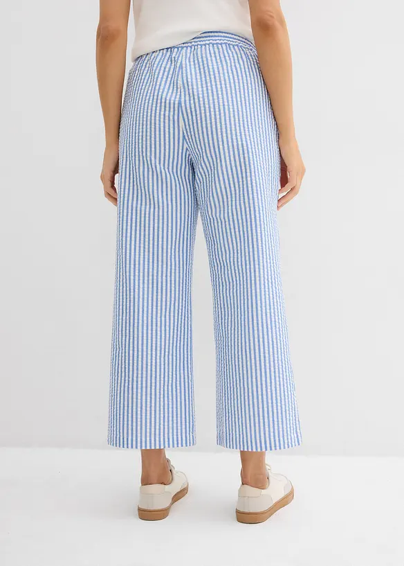 Palazzo-Hose aus Seersucker, 7/8 Länge, bonprix
