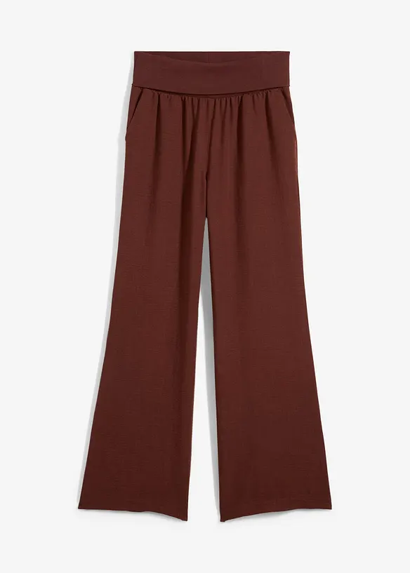 Pantalon palazzo à bords-côtes, bonprix