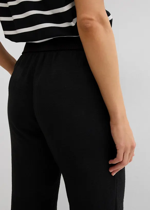 Pantalon palazzo à bords-côtes, bonprix