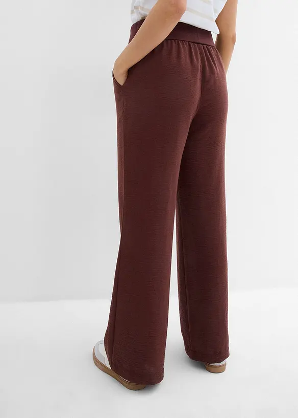 Pantalon palazzo à bords-côtes, bonprix