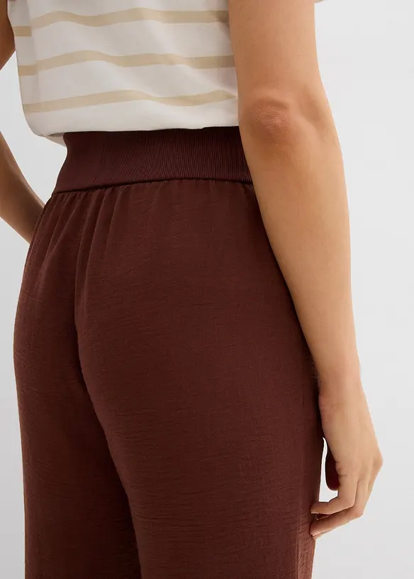Pantalon palazzo à bords-côtes, bonprix