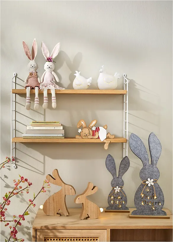 Lot de 2 figurines déco lapins, bonprix