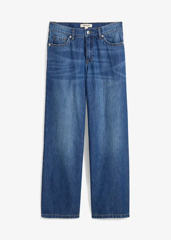 Loose Straight-Jeans Mid Waist, cropped, bonprix
