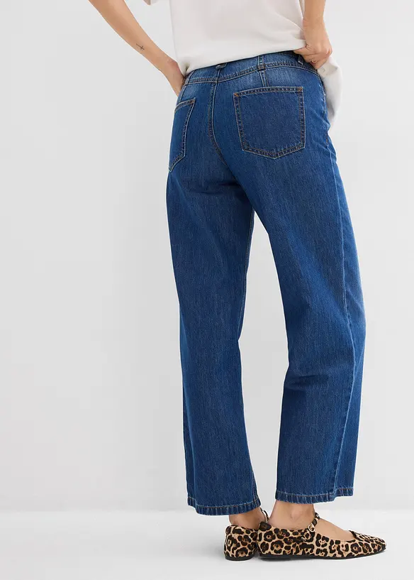 Loose Straight-Jeans Mid Waist, cropped, bonprix