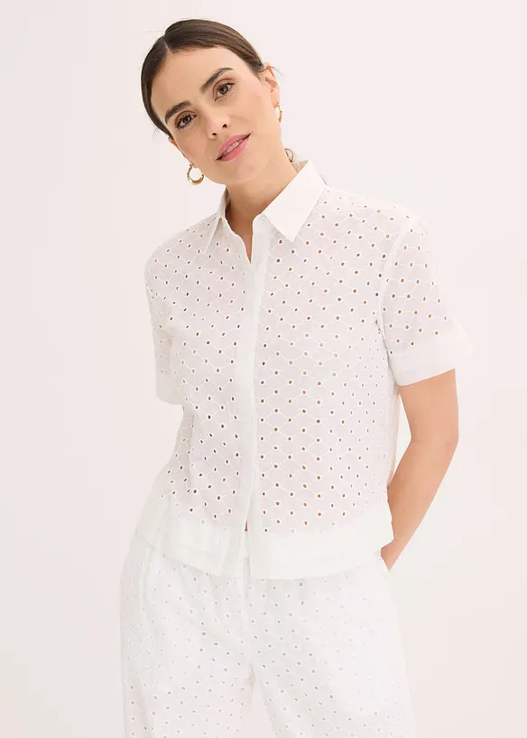 Bluse mit Lochstickerei, bonprix