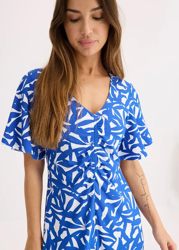 Robe en jersey à encolure froncée, bonprix