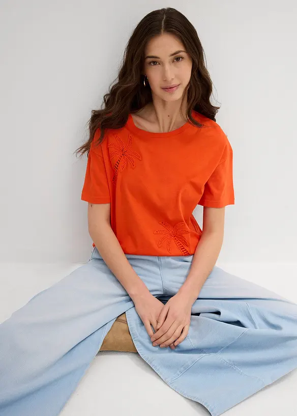 T-shirt avec détail en dentelle, bonprix