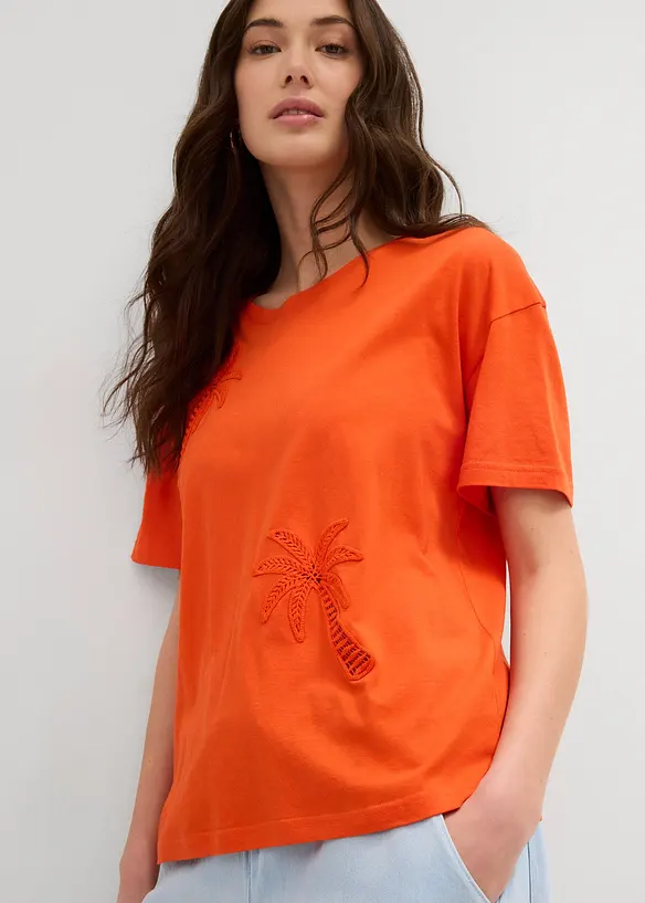 T-shirt avec détail en dentelle, bonprix