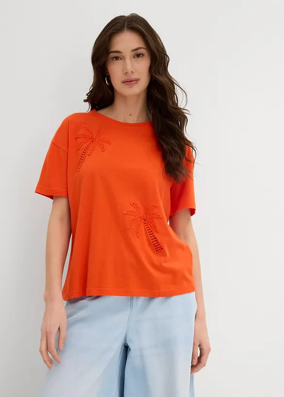 T-shirt avec détail en dentelle, bonprix