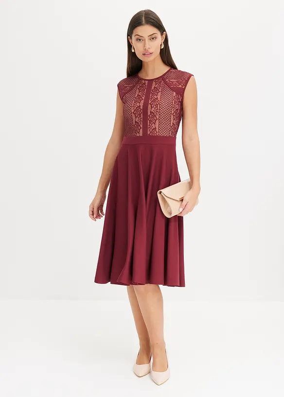 Midikleid mit Spitze, bonprix