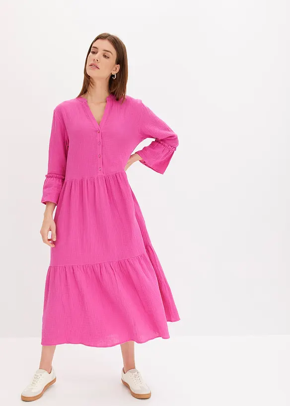 Robe longue en gaze de coton douce, bonprix