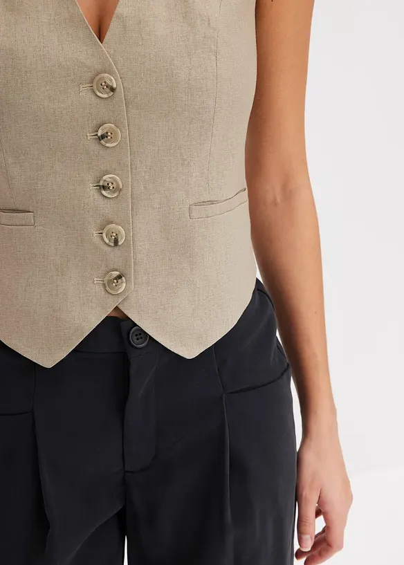 Gilet sans manches en viscose mélangée fluide, bonprix